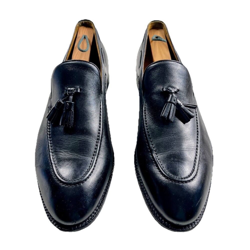 Beckett Simonon Black Leather Bernard Tassel Loafers Mens 10.5 Handcrafted Blake